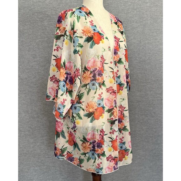 Kari Jobe Sheer Floral Boho Kimono One Size Garden Collection Fairycore Romantic - Picture 2 of 11